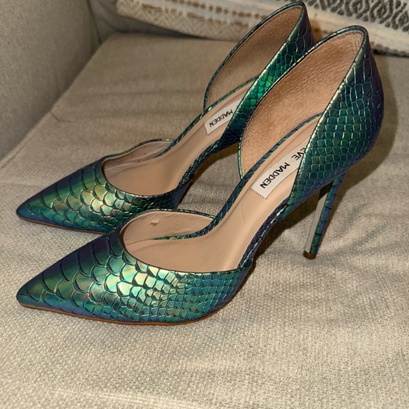 Steve Madden Hypnotic Mermaid Heels High Pointed Toe Pumps Women’s Size 7 M - Picture 3 of 7